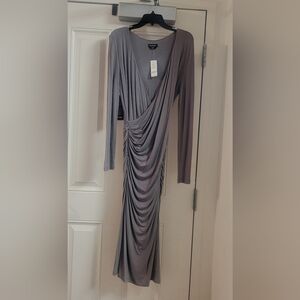 bebe faux wrap maxi dress